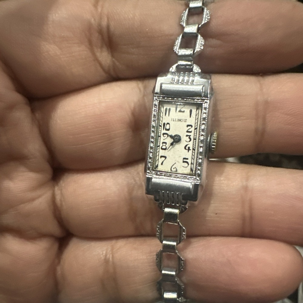 Vintage Illinois Art Deco Ladies Cocktail Watch Swiss Parker Movement 1920s